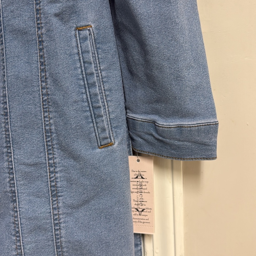 NWT Nanette Lepore Women's Belted Button Front Stretch Denim Shirt Mini Dress - Picture 11 of 16
